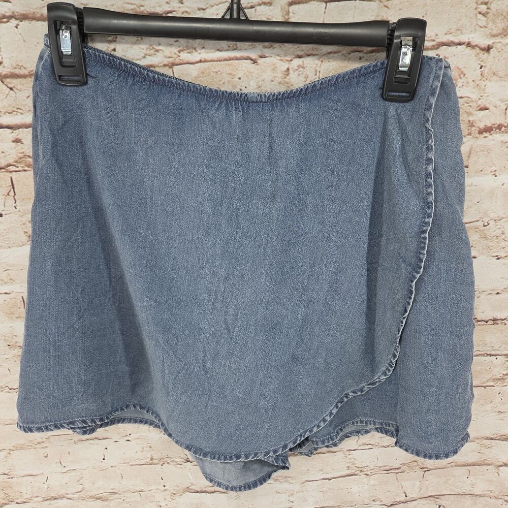 Popvil Jean Skort Size Medium NEW Medium Blue Side Zip